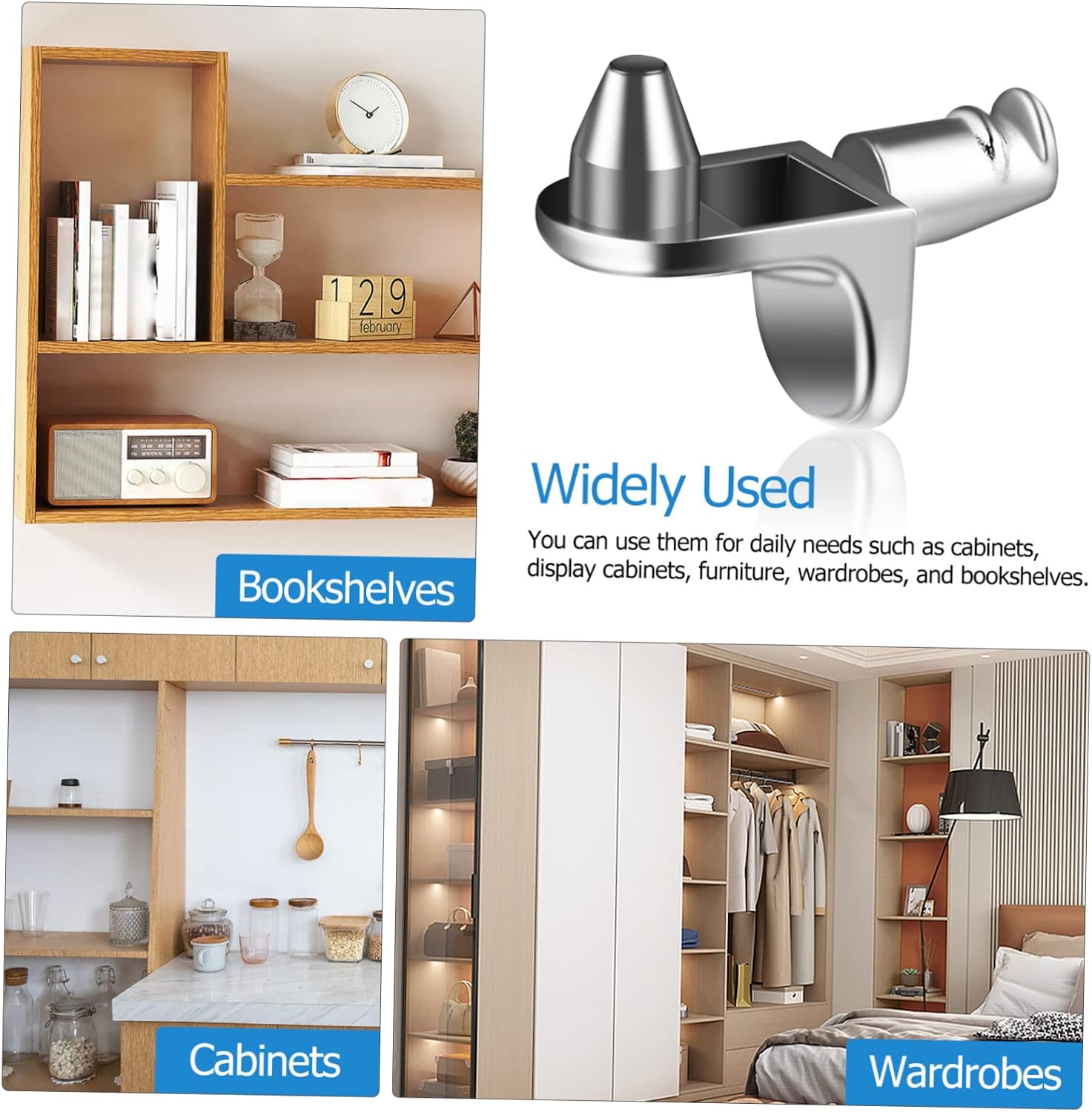 Angoily 40PCS L-Shaped Shelf Pegs Metal Shelf Support Pins for Kitchen Cabinets Bookcase and Furniture Sturdy Holders Easy Installation