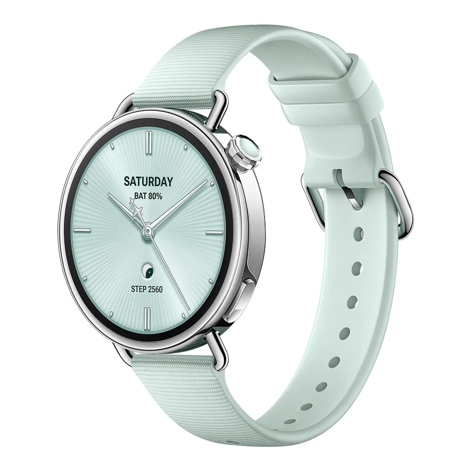 XIAOMI Watch S4 41mm Smartwatch – Edelstahlgehäuse, Ultraleicht, 150+ Sportmodi, präzise Menstruationszyklus-Vorhersage, Sicherheits-Notruffunktion, Fluorkautschuk-Armband (Mintgrün)