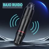ATOMUS - Máquina de tatuaje giratoria, cartucho estilo bolígrafo de tatuaje, ametralladora con cable de corriente continua, motor de aleación de zinc de 9000 r/m, kit de máquina de tatuaje para arte corporal (negro)