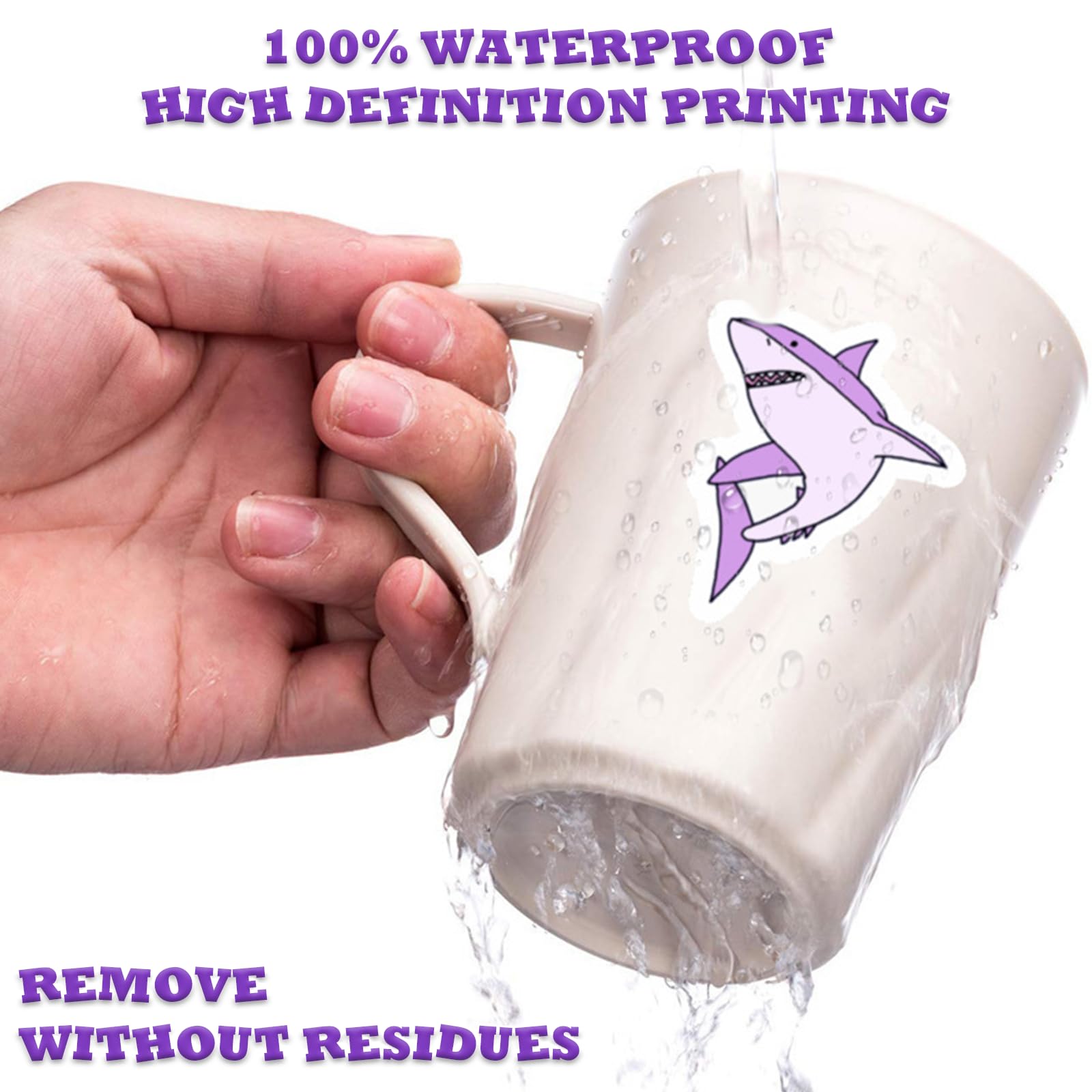 Purple Stickers Aesthetic, 50 Waterproof Vinyl Stickers for Girls Teens Cute Preppy Laptop Stickers for Water Bottle Suitcase Scrapbook - Image 4