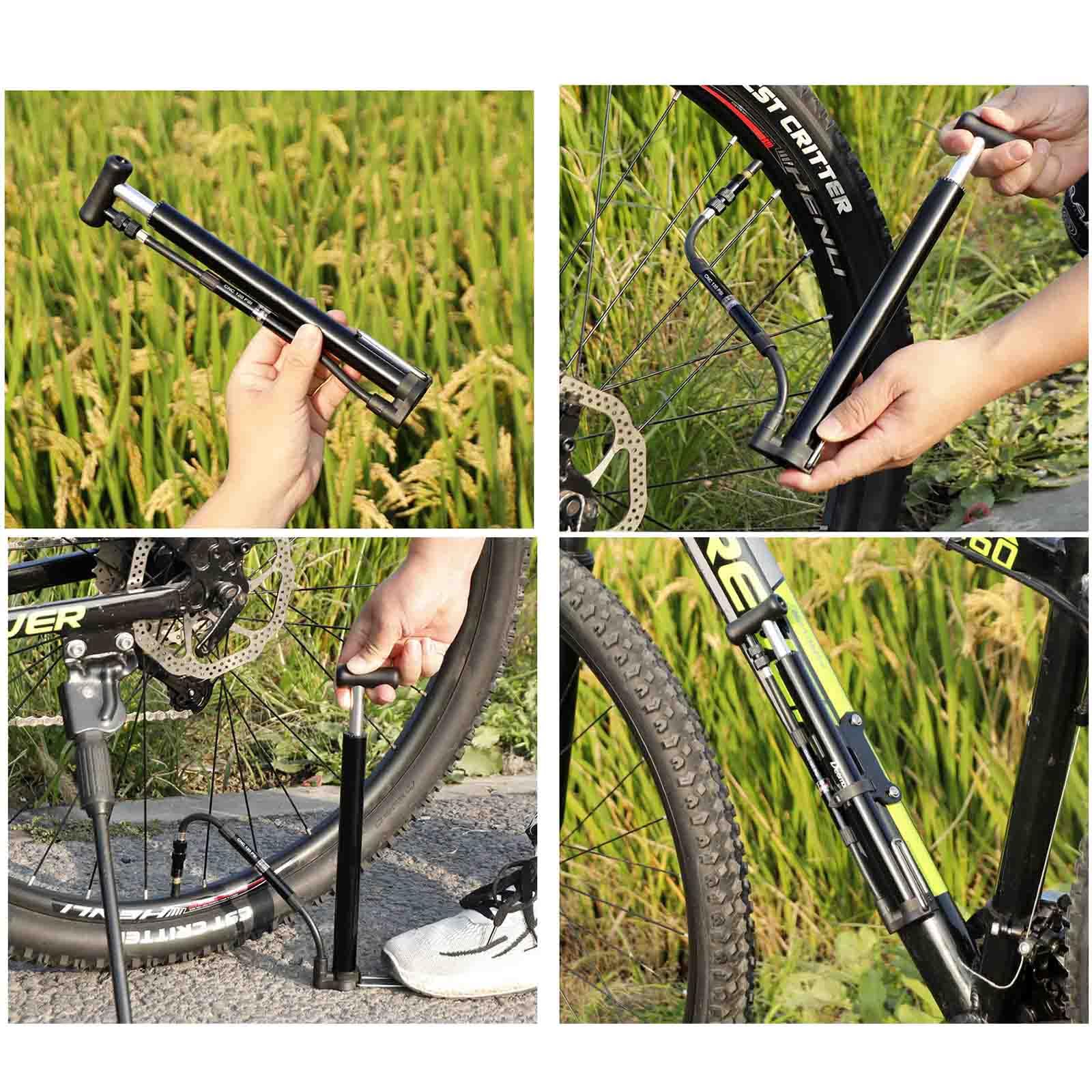 Stand Luftballonpumpe Luftpumpe Luftmatratze Pumpe Ballonpumpe Handpumpe Manuell Camping Fahrrad Auto Langer Aufblasbarer Schlauch Düse Amerikanischen Französischen Stil 120PSI