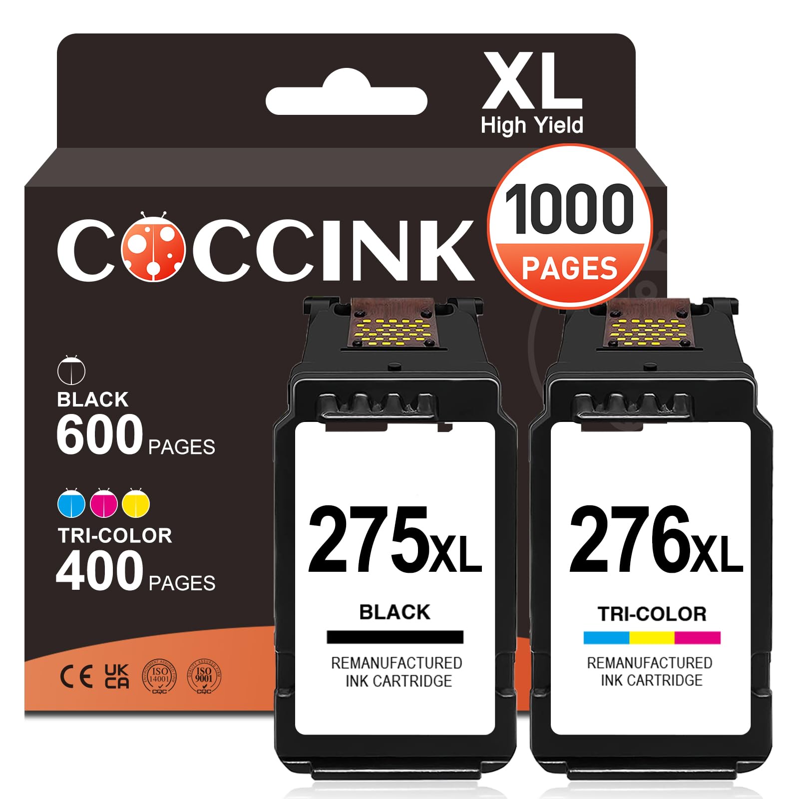 Amazon.com: COCCINK PG-275 XL/CL-276 XL for Canon Pixma TS3722 Ink