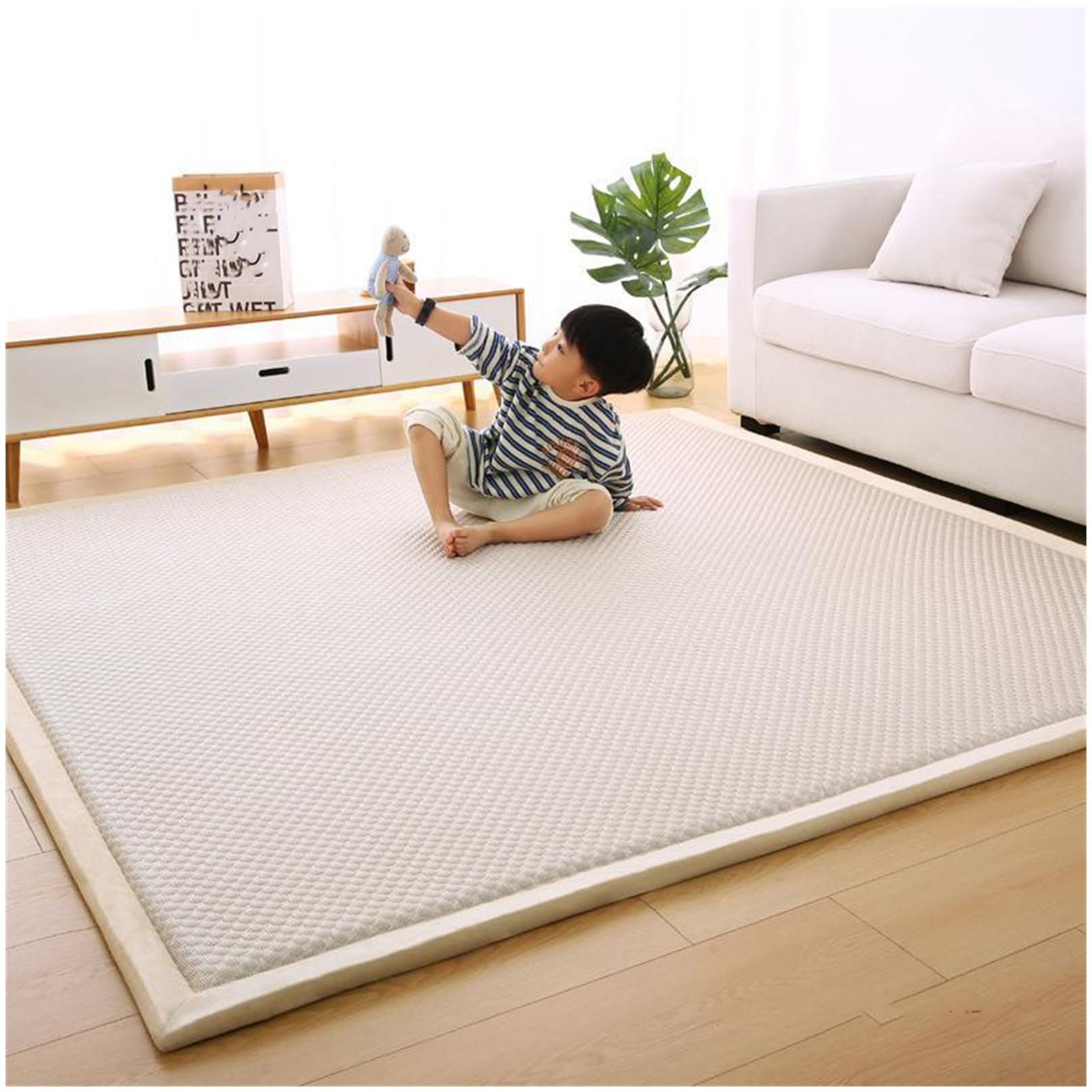 Generico Materasso Da Pavimento Giapponese Materasso Futon, Materassino Tatami Letto Da Pavimento Pieghevole Arrotolabile For Campeggio, Camera Degli Ospiti For Adulti(Khaki,200x240)
