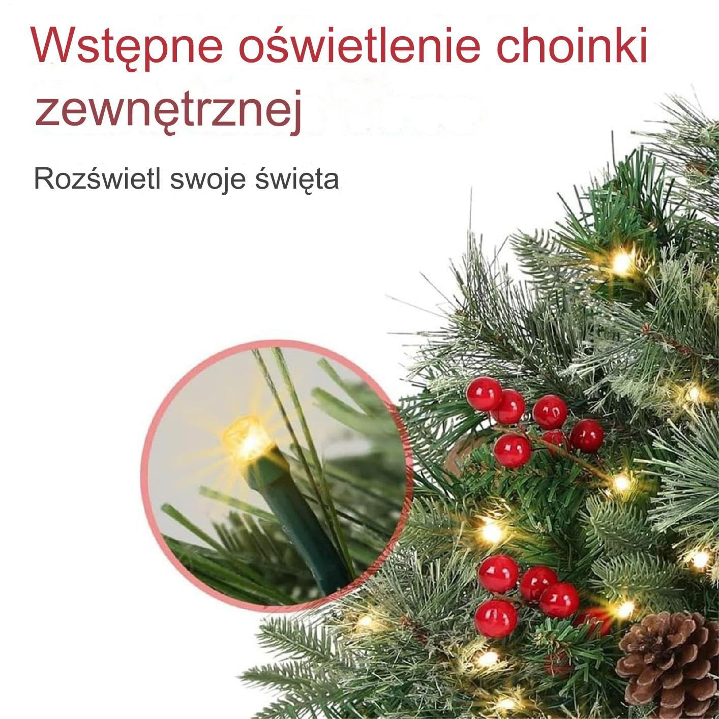 Choinkowy Wypełniacz Do Urny 50 małych bożonarodzeniowych lampek LED