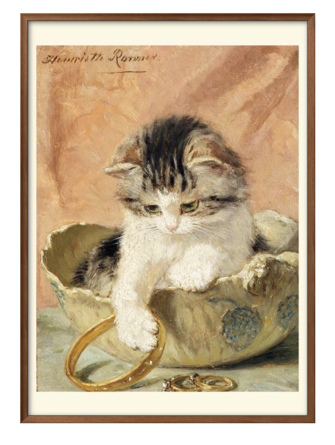 絵画 インテリア 額付(銀) 油絵 F3-051621 かわいい子猫と女の子 絵画 額付 ( 銀 ) 油絵 F3-051621 かわいい子猫と女の子