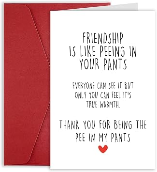 Funny Best Friend Birthday Card, Friendship Day Card for Men Women, Cute Bestie Best Friends Valentines Day Card, Friendship Gift For Her, Friendship Thank you Card for Him Her