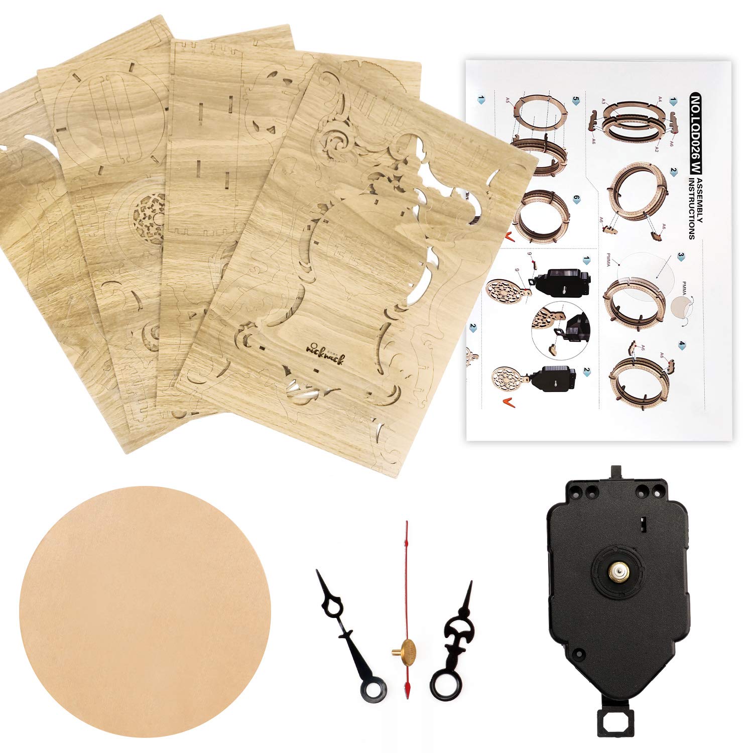 nicknack 3D Wooden Pendulum Clock Puzzles for AdultsBaroque Clock