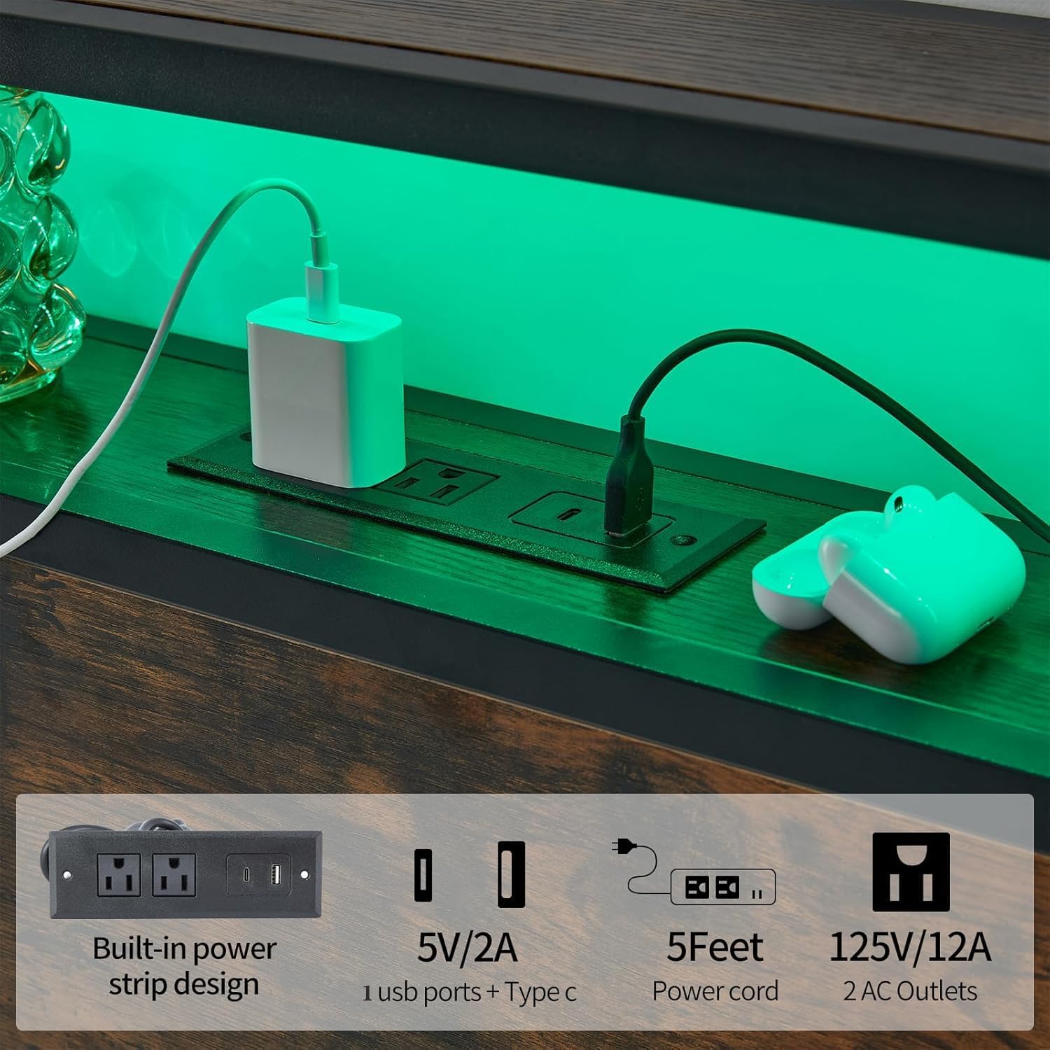 California King Bed Frames with Storage, Cali King Size Bed Frame with Headboard, Cal king Platform Bed with Power Outlets, USB Ports Charging Station and LED lights, No Noise, No Box Springs Needed