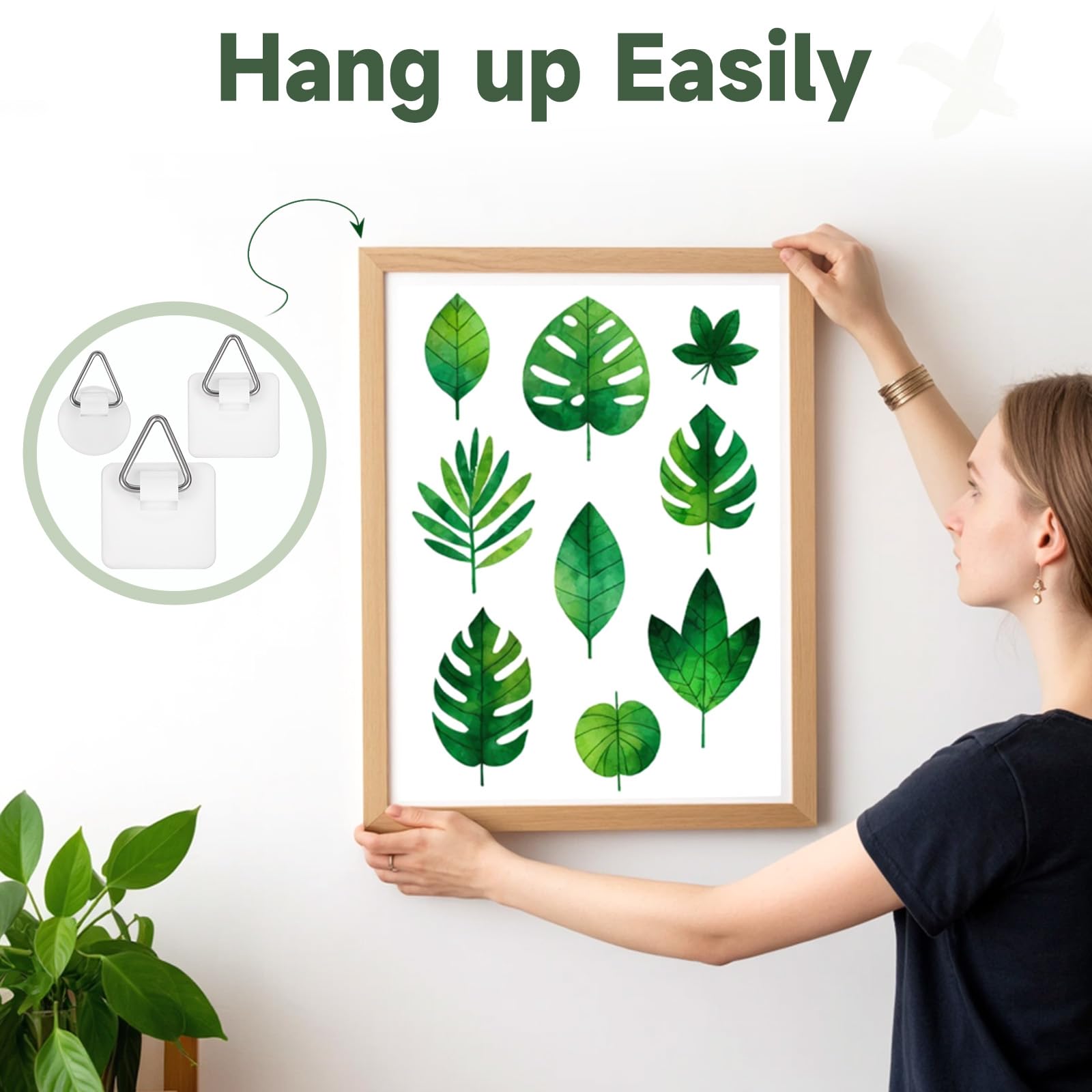 Heavy Duty Removable Picture Hanging Strips – Damage-Free Adhesive Hook & Loop Tape, 15 Pairs (30 Pieces) For Frames, Posters, Wall Art