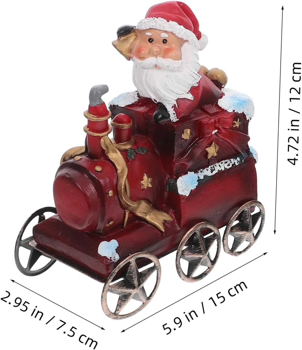 3pcs Christmas Resin Train Set Festive Desktop Ornaments for Holiday Decor and Lightweight for Home Office Decoration