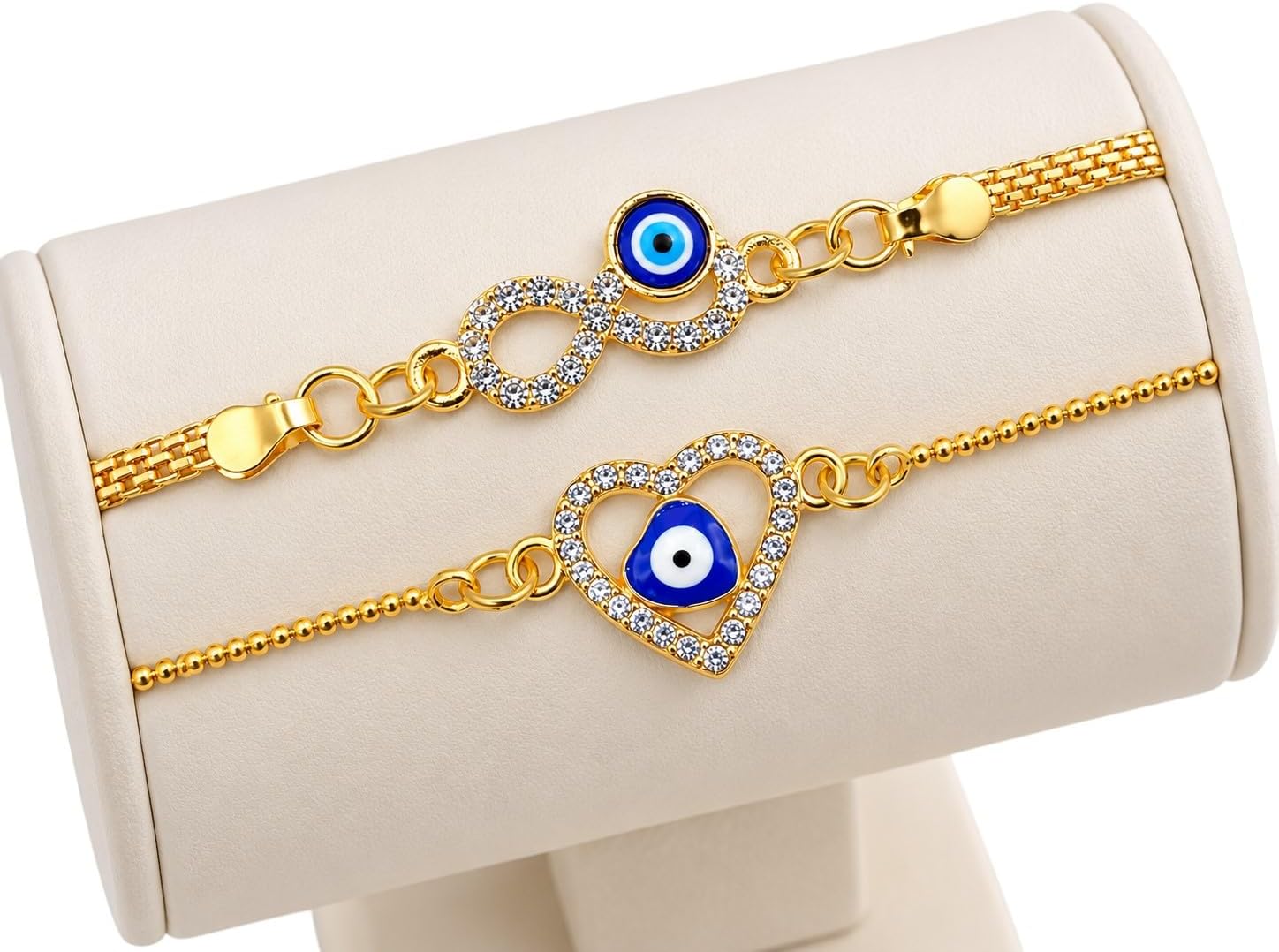 Bracelets Gold Plated, Evil eyes, heart shaped for Women,Men Jewelry with popular bracelet designs, infinity love, Valentines Day, Gift Sets for Womens, Mom, wife. and freinds, everyday style