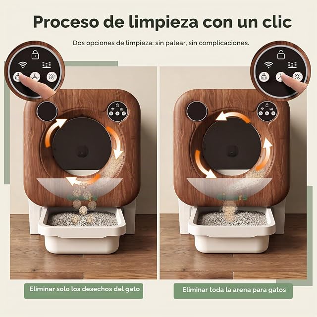 Foto 7 de 8 de Gimars Caja de Arena autolimpiante XXL 90L con Control por App, Caja automática con Alfombrilla, Bolsas
