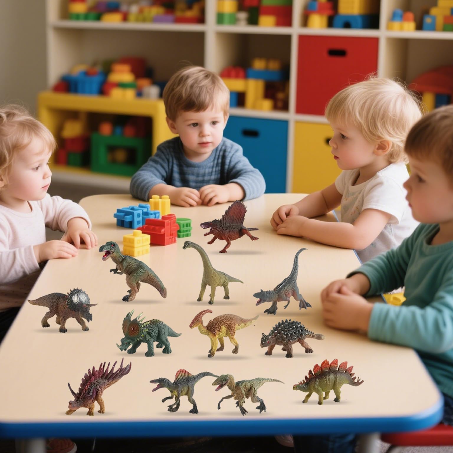 Cylora Dinosaure Jouet, 8PCS Figurine Dinosaure Enfant 3 4 5 6 7 8 9 Ans, Jouets Realiste, Triceratops, Stegosaurus, T-Rex, et + Encore, Jeux Éducatifs Cadeaux pour Garçons Filles