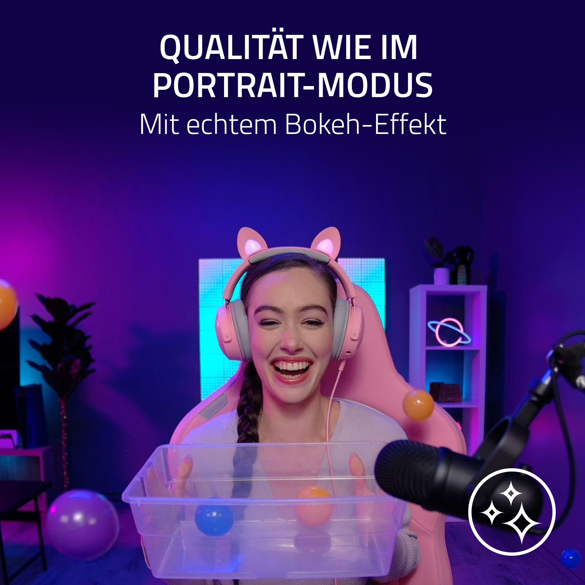 Razer Kiyo Pro Ultra - 4K-Webcam für Content und Streaming Kreation (Ultra High Dynamic Range-UHDR, UltraHD 4K 30 FPS/1080P 60 FPS, Autofokus mit KI, Lichtsensor mit 2,9 μm) Schwarz