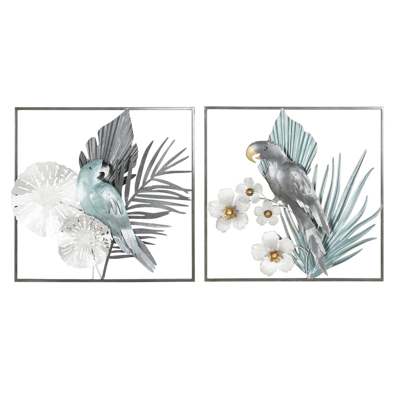 Décoration murale oiseau en métal 50x50 cm lorro pour salon