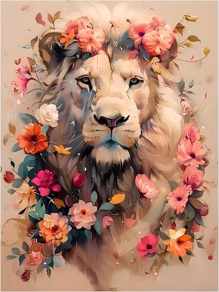 Mandun Peinture par Numéros Adulte, Lion Coloriage