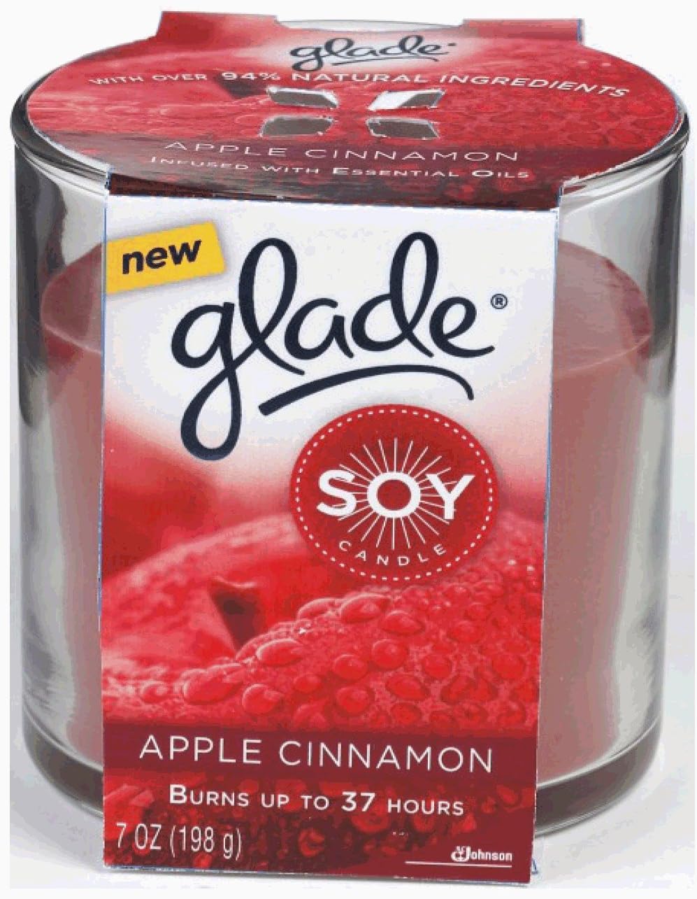 Glade Soy Candle, Apple Cinnamon, 7Ounce (Pack of 2