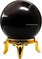 Vista 24 de Amazing Gemstone Bola de cristal de cuarzo transparente con soporte, bolas de meditación de esfera de cristal de 1.5 pulgadas para brujería y bolas