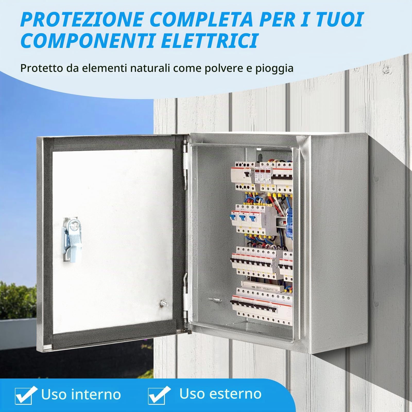 Scatola Elettrica da Esterno, 30X25X14CM, Impermeabile | Electrical Housing in Acciaio Inossidabile, Cassetta Elettrica Esterna con Serratura, Scatola di Distribuzione Elettrica