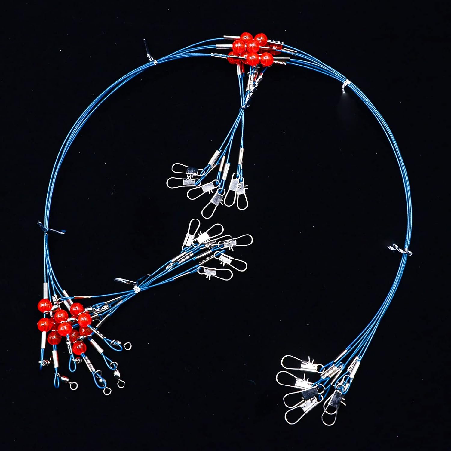  Fishing Leaders,Saltwater Tackle Rig with Swivels Snap, High-Strength Fishing Wire Gear Equipment for Lures Bait Or Hooks,1Arm and 2Arm thumbnail