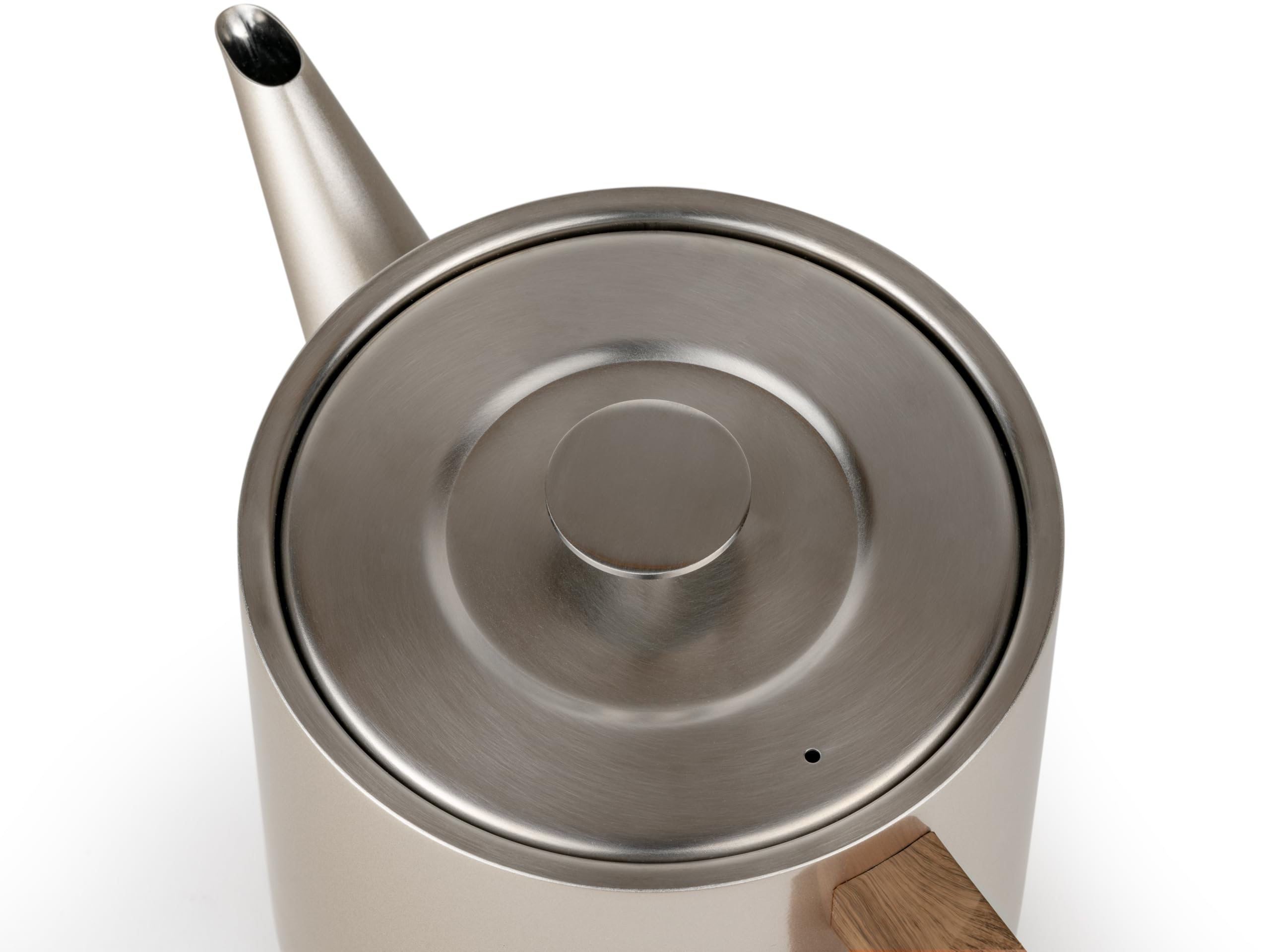 Bredemeijer kleine Edelstahl Teekanne 1,1 Liter - doppelwandige Edelstahlkanne in Champagne-Metallic-Optik mit Teefilter- für längeren, warmen Teegenuss