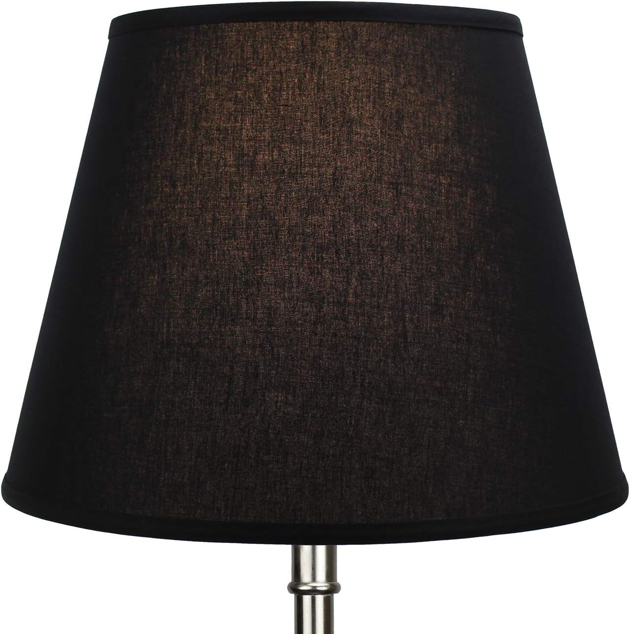 FenchelShades.com Lampshade 11" Top Diameter x 17" Bottom Diameter x 13" Slant Height with Washer (Spider) Attachment. For Use on Lamps with Harps (Black)