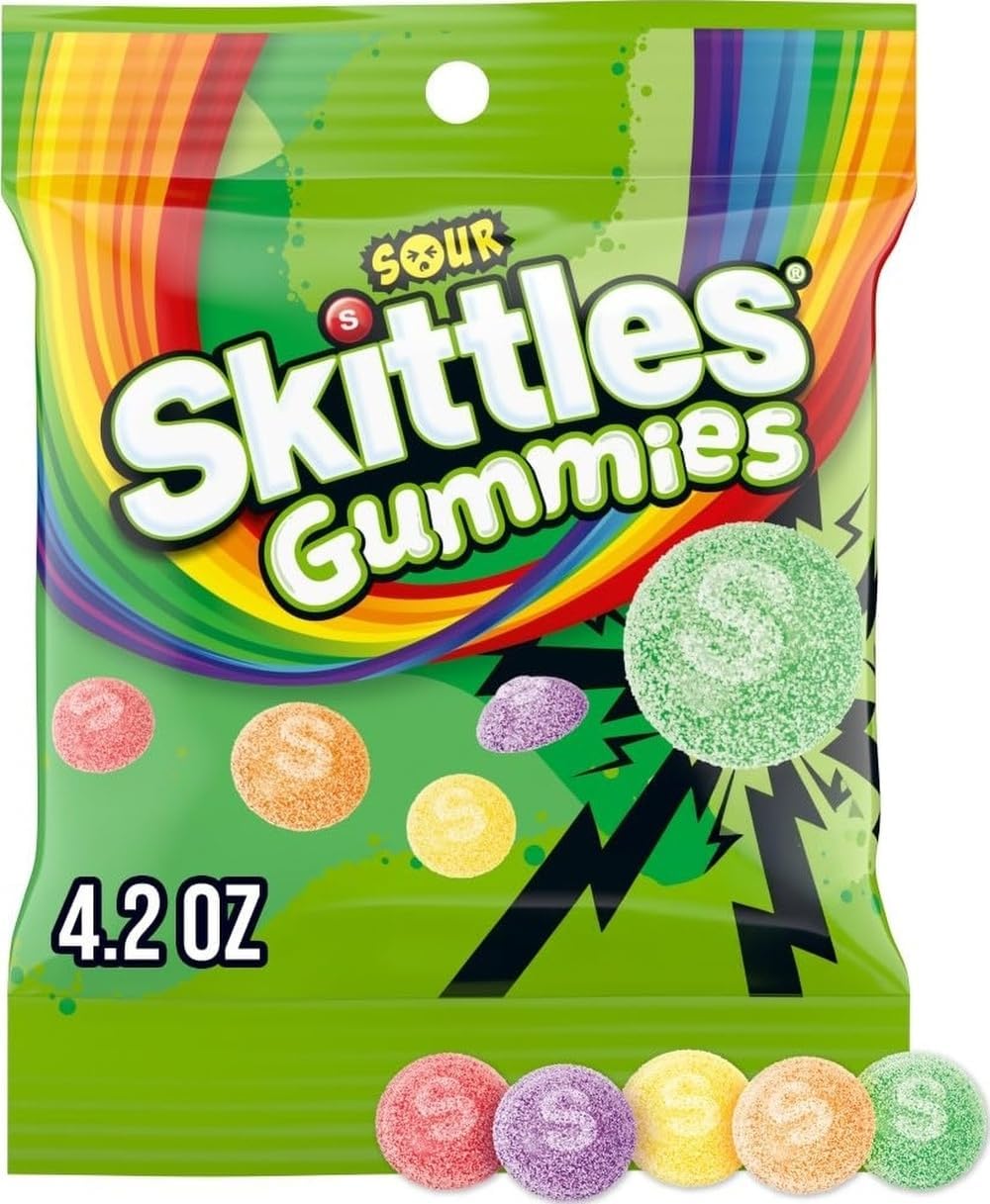 Gummies Sour Tart Gummy Candy, 4.2 Oz Bags, 12 Pack Bulk Candy | Sour snacking made easy: sour gummy candy bulk chewy candy treat, 4.2 Oz Bags, Pack of 12,individually wrapped candy bags