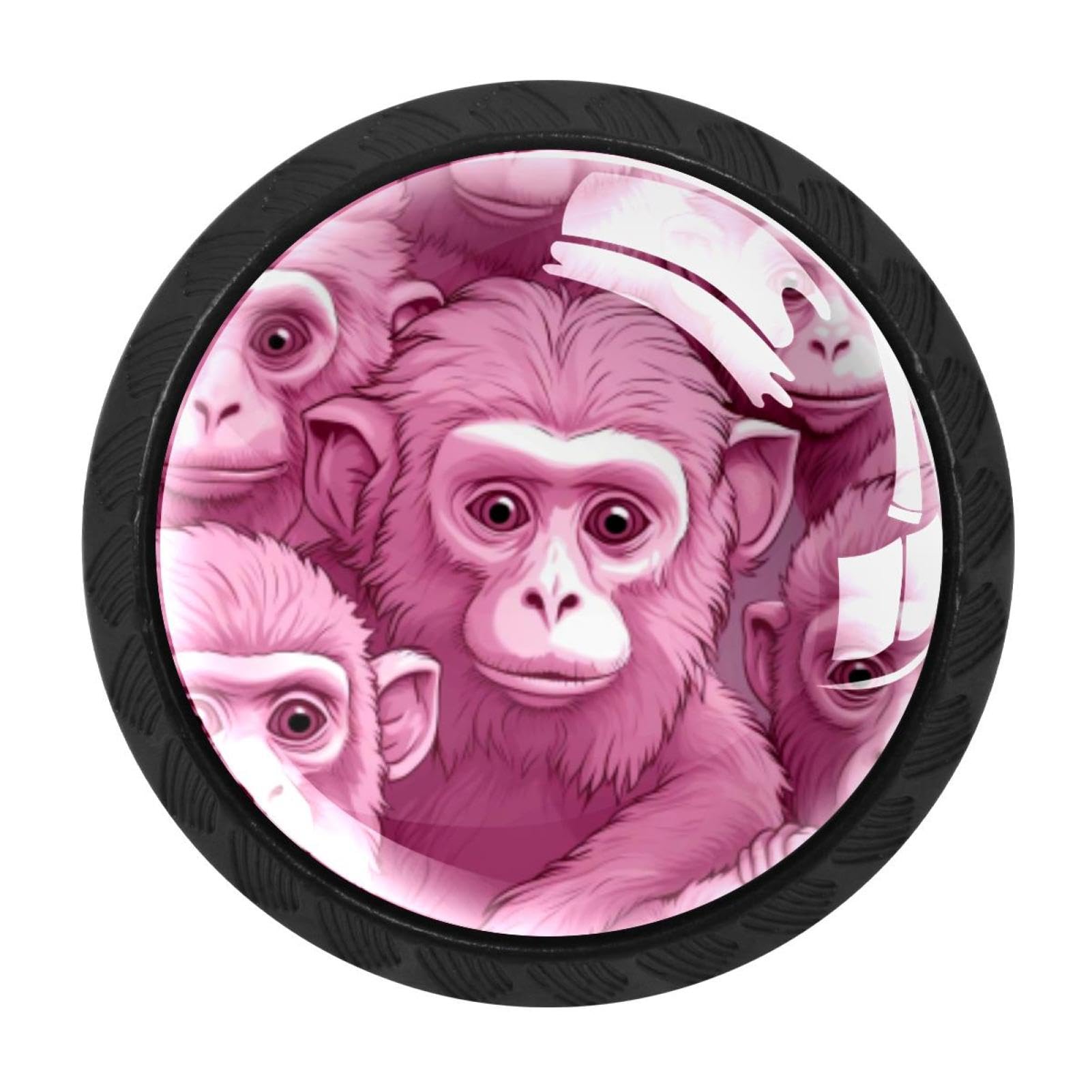 Chenzzzz Multicolored 11 4 Pack Black Pink Monkey Orangutan Cabinet Pulls Kitchen Cabinet Handles Ideal For Cabinet,Drawer,Cupboard And Wardrobe