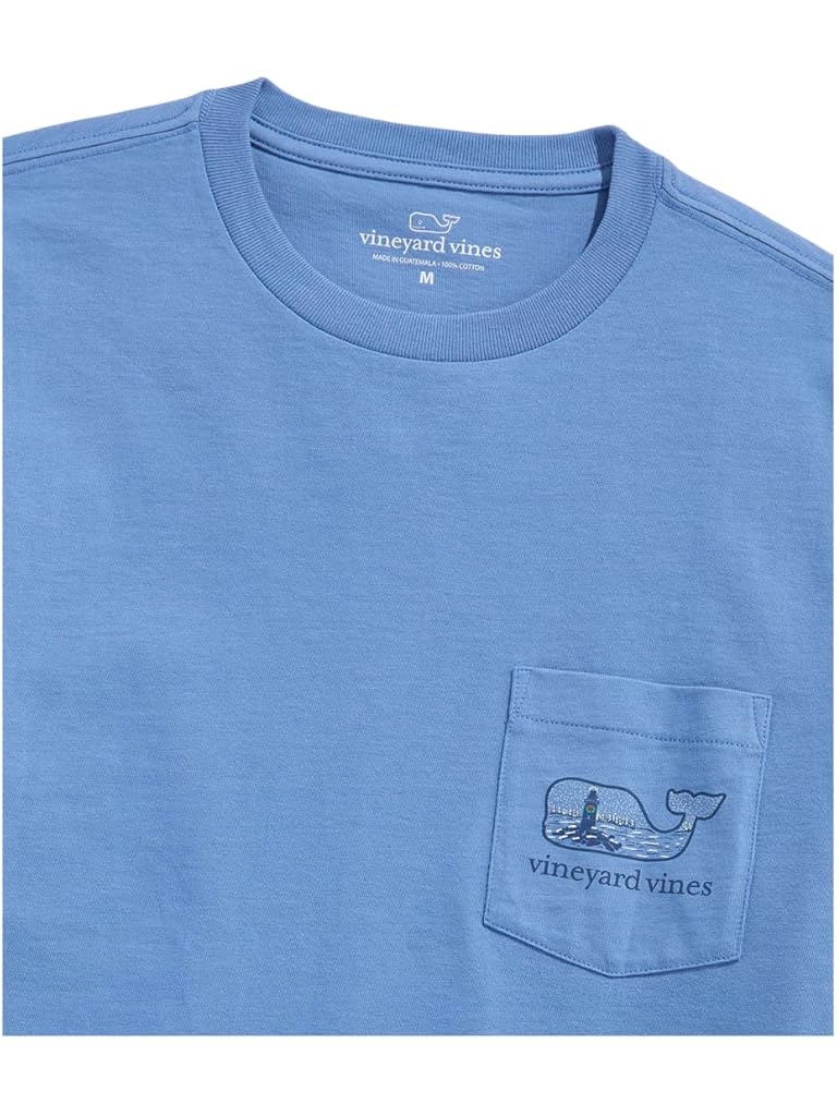 Blue Vineyard Vines Snowy Lighthouse Whale Fill Long Sleeve
