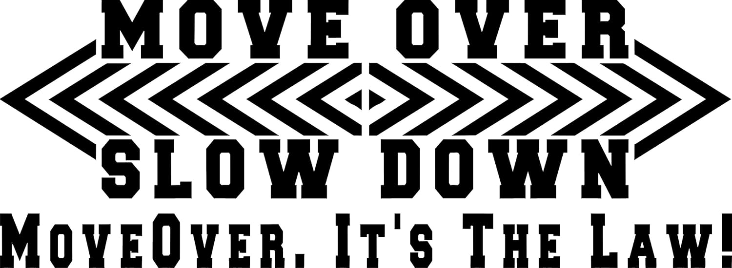 Move over slow down it's the law! Custom rear window tow truck Emergency warning Vinyl sign decal increase awareness motor vehicle accidents and break downs.