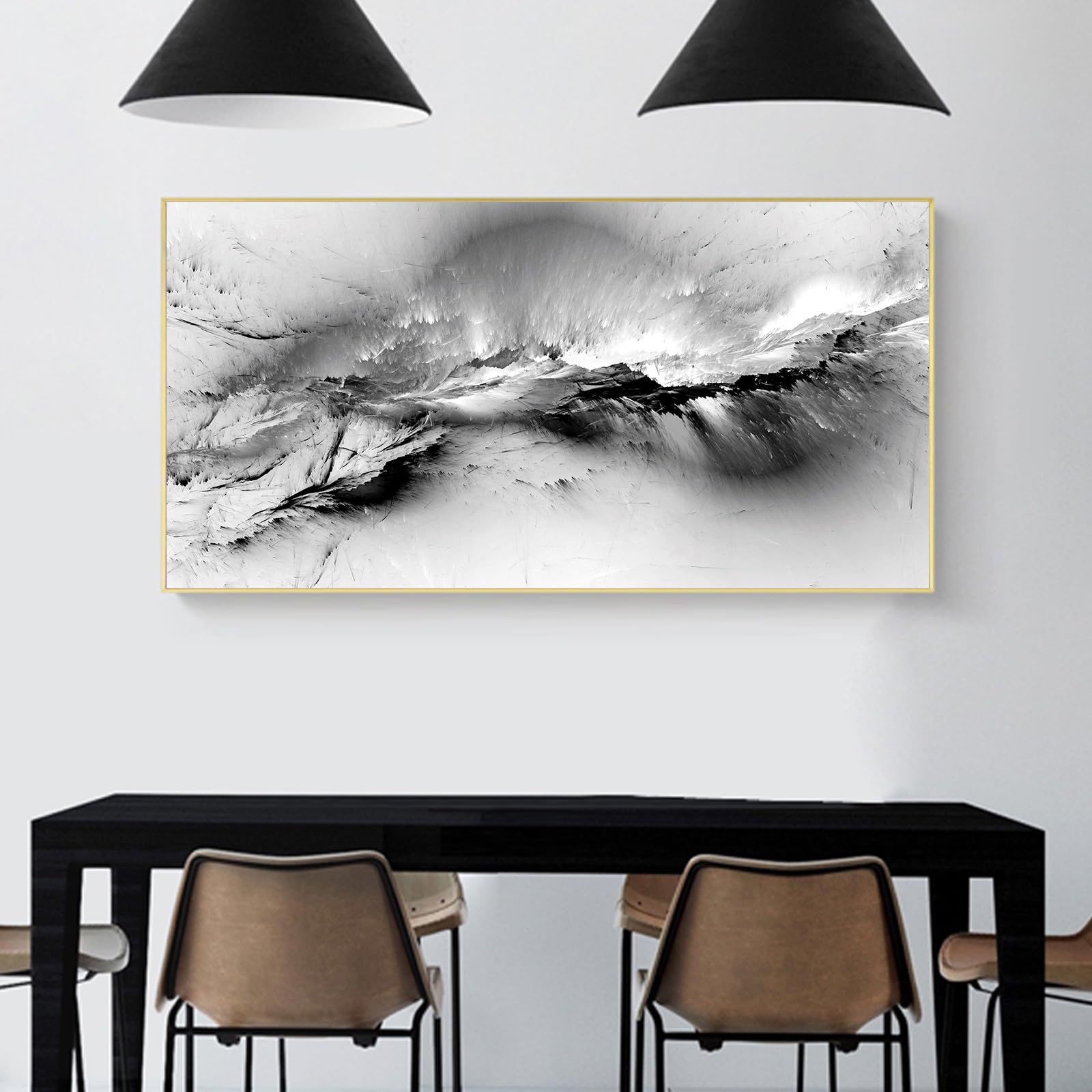 IUNTWEIE Abstract Pictures Modern Abstract Art Colourful Aurora Picture on Canvas Abstract Pictures Wall Picture Living Room Decoration Without Frame (style-3.50 x 100 cm) - Image 4