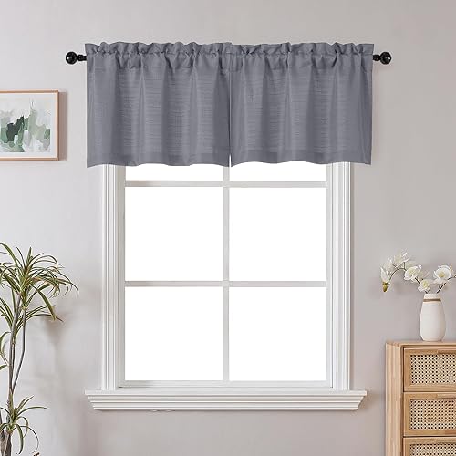 Miniatura 21 de Chyhomenyc Cortinas Rojas Navideñas de 84 Pulgadas de Largo Juego de 2 Paneles, Lino Sintético Texturizado Semi Filtrante de Luz Suave Aireado