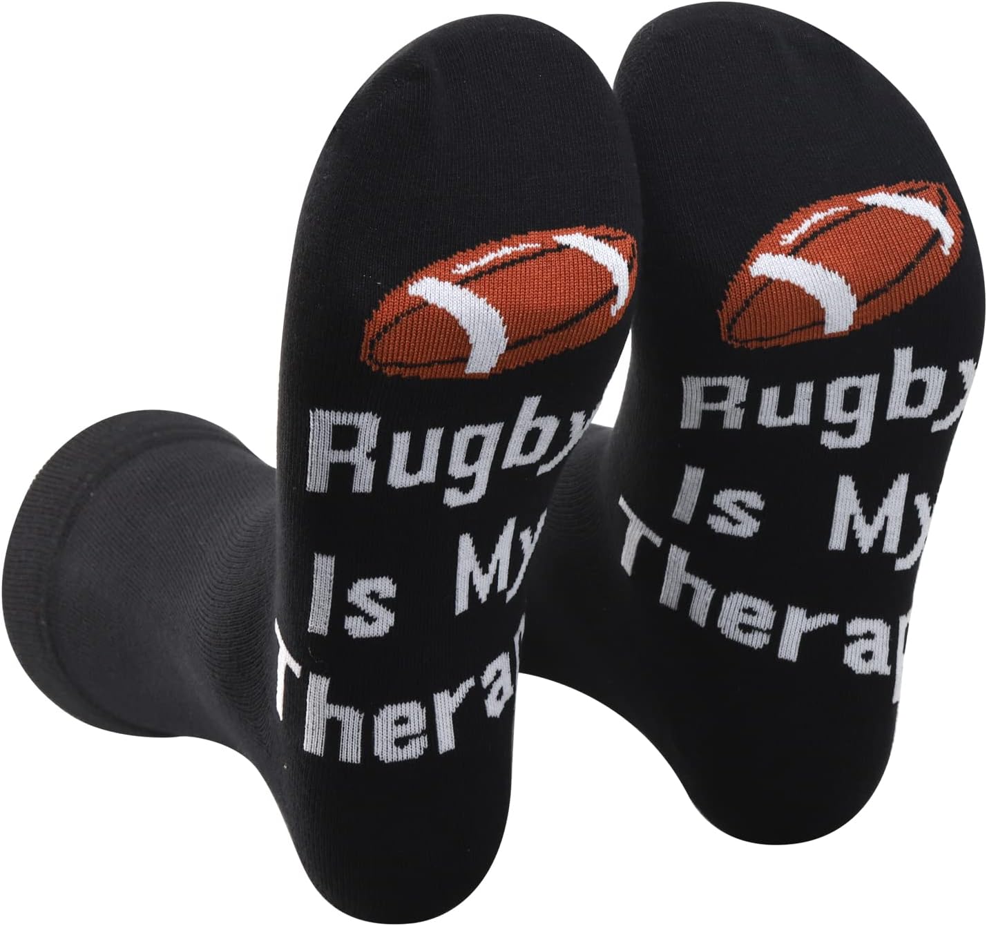 PXTIDY2 Pairs Rugby Lover Socks - Novelty Socks for Rugby Fans