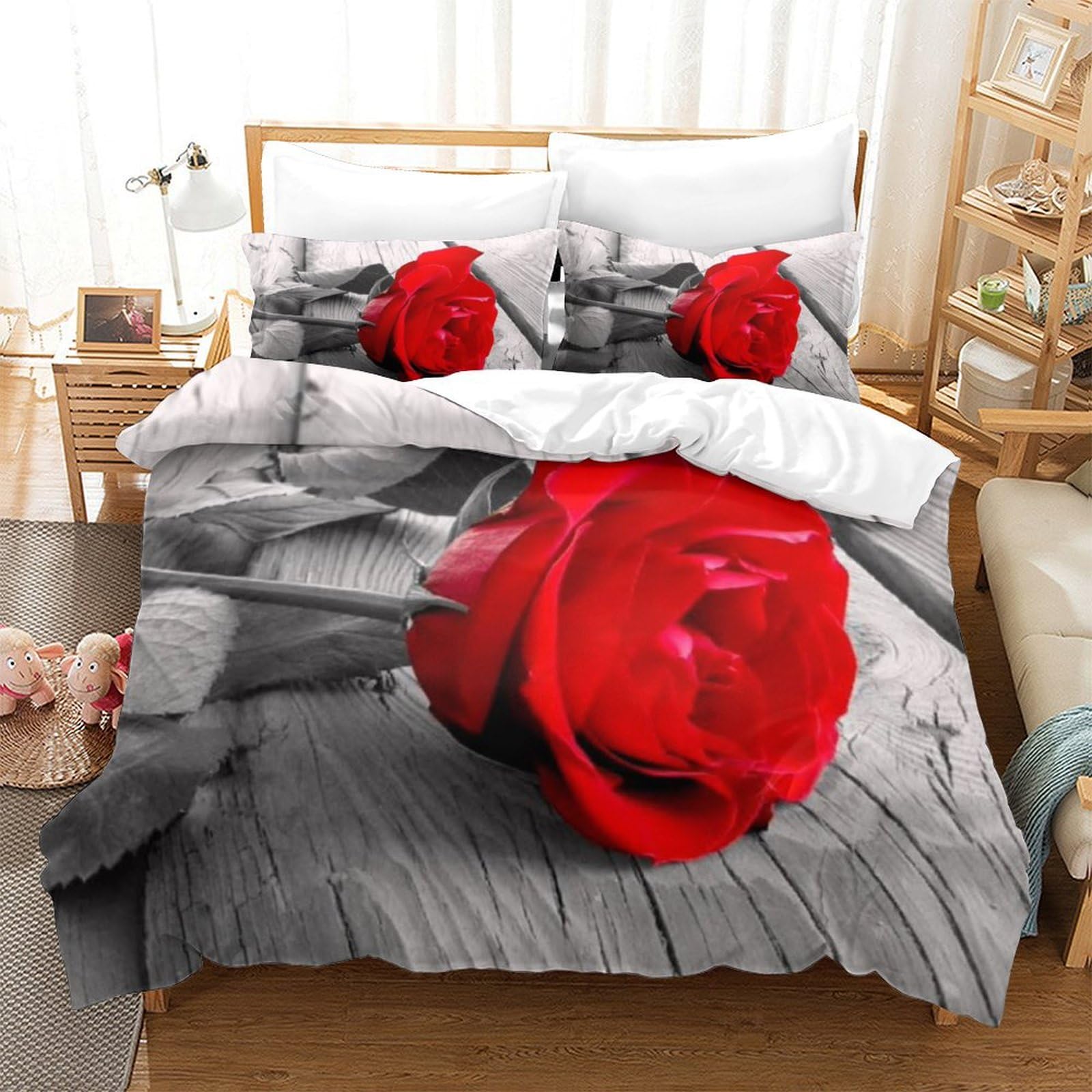 Parure de lit microfibre avec fermeture éclair pour couette 260x220cm