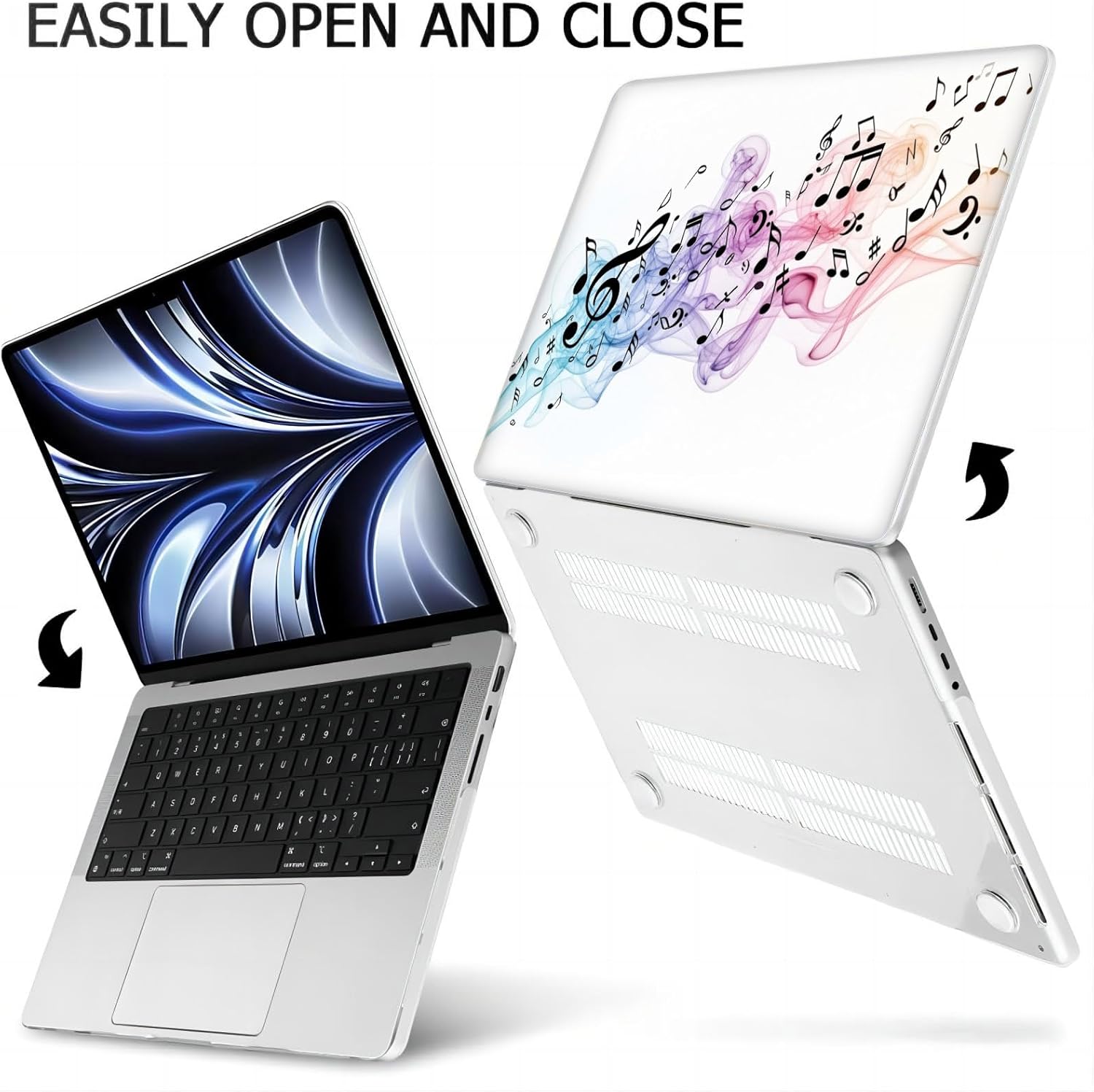 Compatible with MacBook Neo 13-inch, Hard Shell Case with Keyboard Cover and Screen Protector (A3404 A18 Pro chip, 2026 Release) - Music Note MC21417