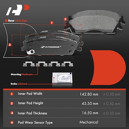 Miniatura 8 de A-Premium Pinzas de freno de disco delanteras y traseras con pastillas de cerámica compatibles con Chevrolet Silverado 1500 2007-2013 Tahoe Suburban