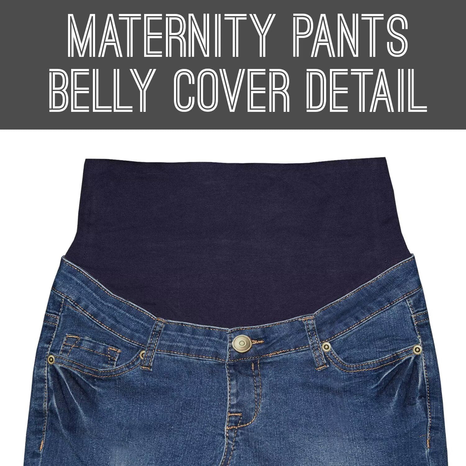 Hybrid & Company Women's Maternity High Waist Slim Boot Cut Denim Capri Jeans