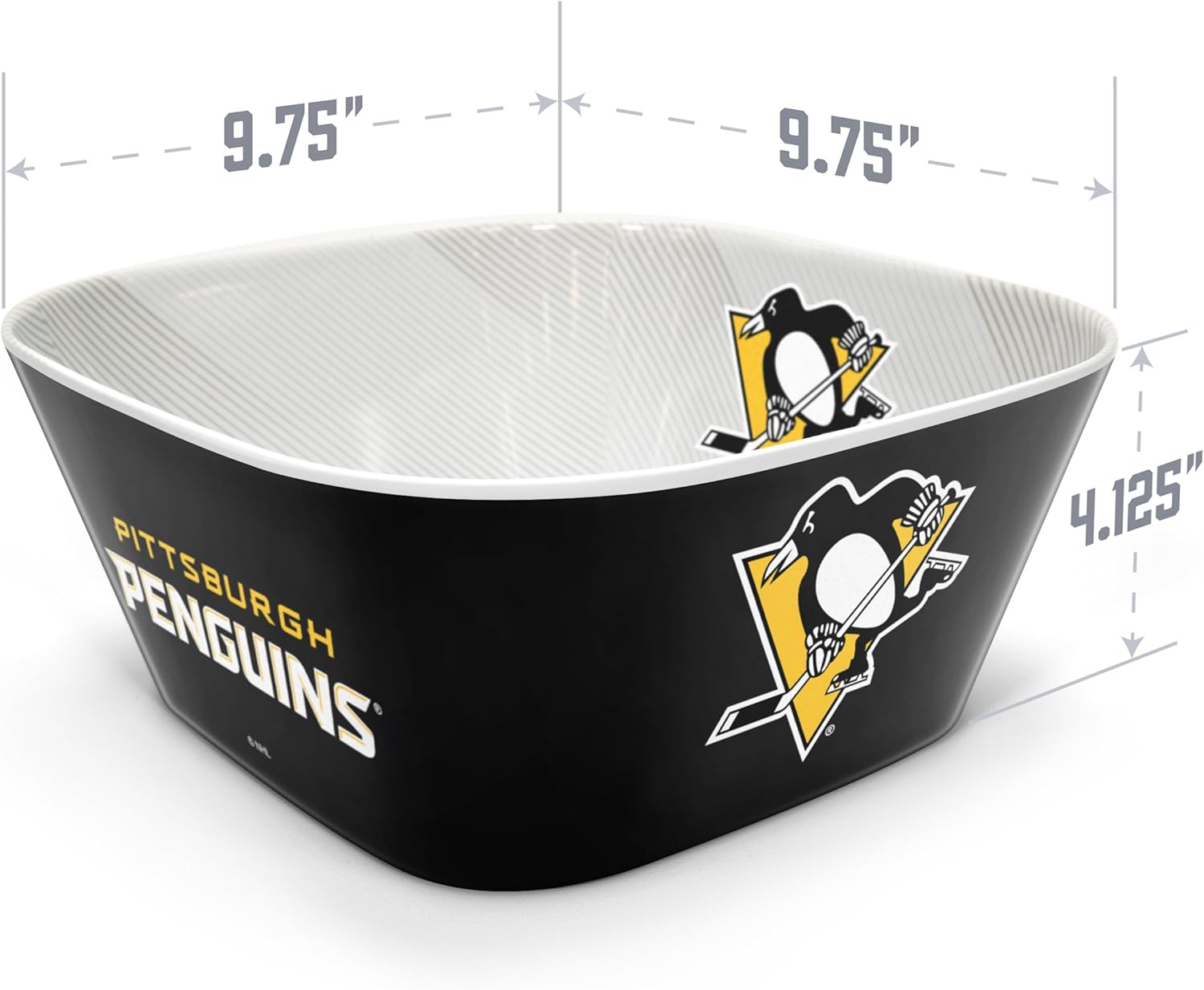 YouTheFan NHL Officially-Licensed Large Party Bowl - 100% Melamine, Dishwasher Safe, BPA Free - Holds Large Bag of Chips - Sleek Design - Perfect for Game Day or Any Day