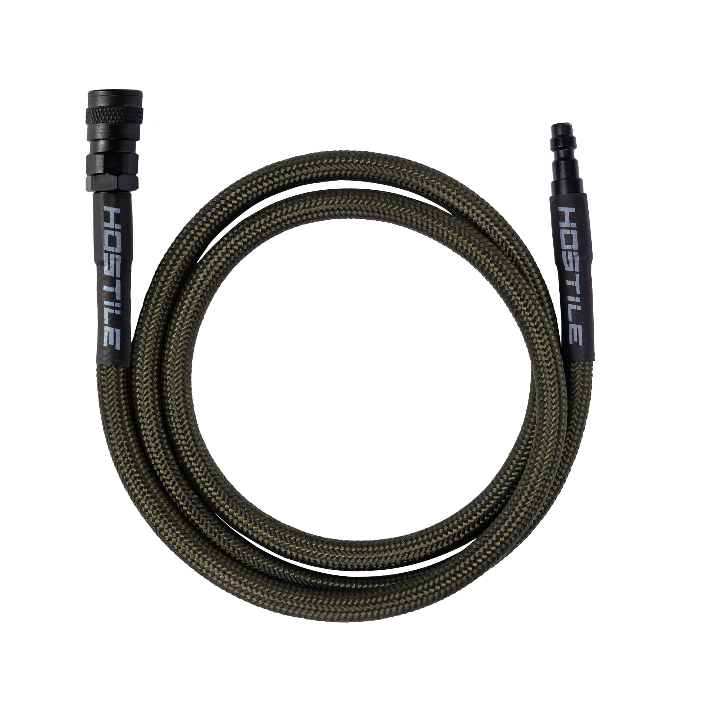 HK Army Hostile Airsoft Flex Line Hose 42" Quick-Disconnect for HPA Tanks (Olive)