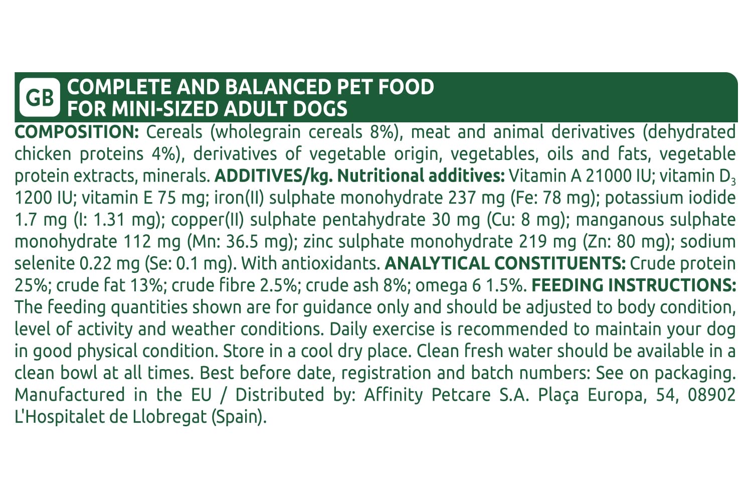 AFFINITYVET Libra Canine Adult Mini Pollo produkt pielęgnacyjny 8 kg