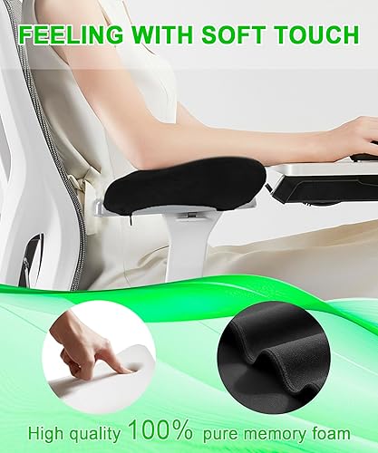 Miniatura 4 de Almohadillas ergonómicas para reposabrazos de silla de oficina, cojín de espuma viscoelástica, adecuadas para sillas de juegos, sillas de ruedas y