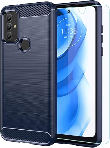 Funda para Moto G Play 2023, Motorola G Play 2023 con protector de pantalla HD, a la moda, absorción de golpes, flexible TPU parachoques de goma