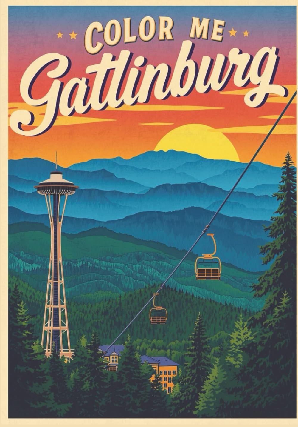Color Me Gatlinburg: A Smoky Mountains Adult Coloring Book (Color Me Cities Series)