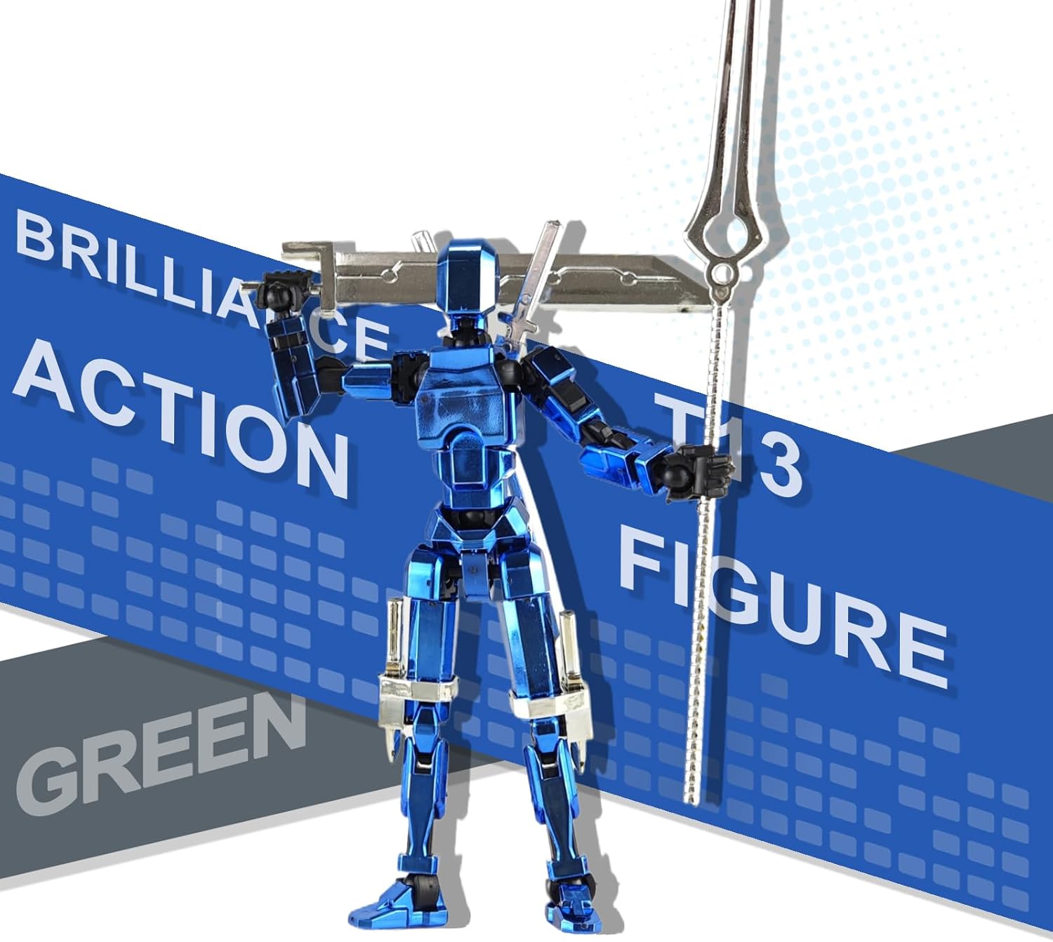 3D Printed Action Figure, T13 Robot with 13 Movable Parts, Desktop Decoration, Gift for Collectors and Game Lovers (6PCS)