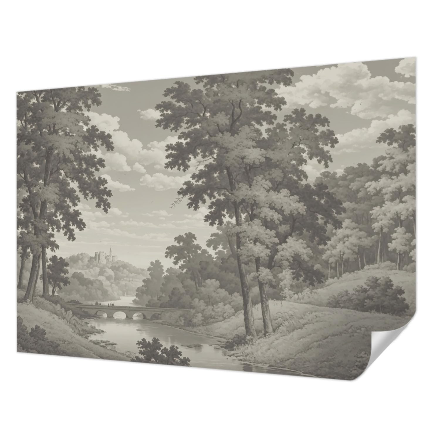 Décoration intérieure sans colle avec le panoramique adhésif château de 208x146 cm
