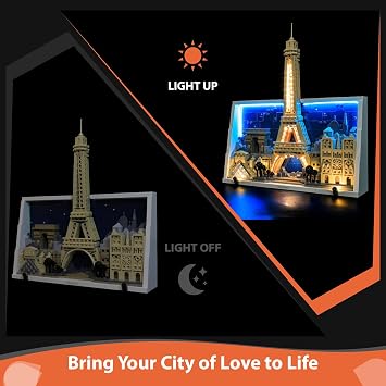 LED Light Kit Compatible with Lego 21064 Architecture Paris City of Love - Romantic Cityscape Decor Lighting Set for 21064 Building Blocks Model (NO Building Model Bricks)