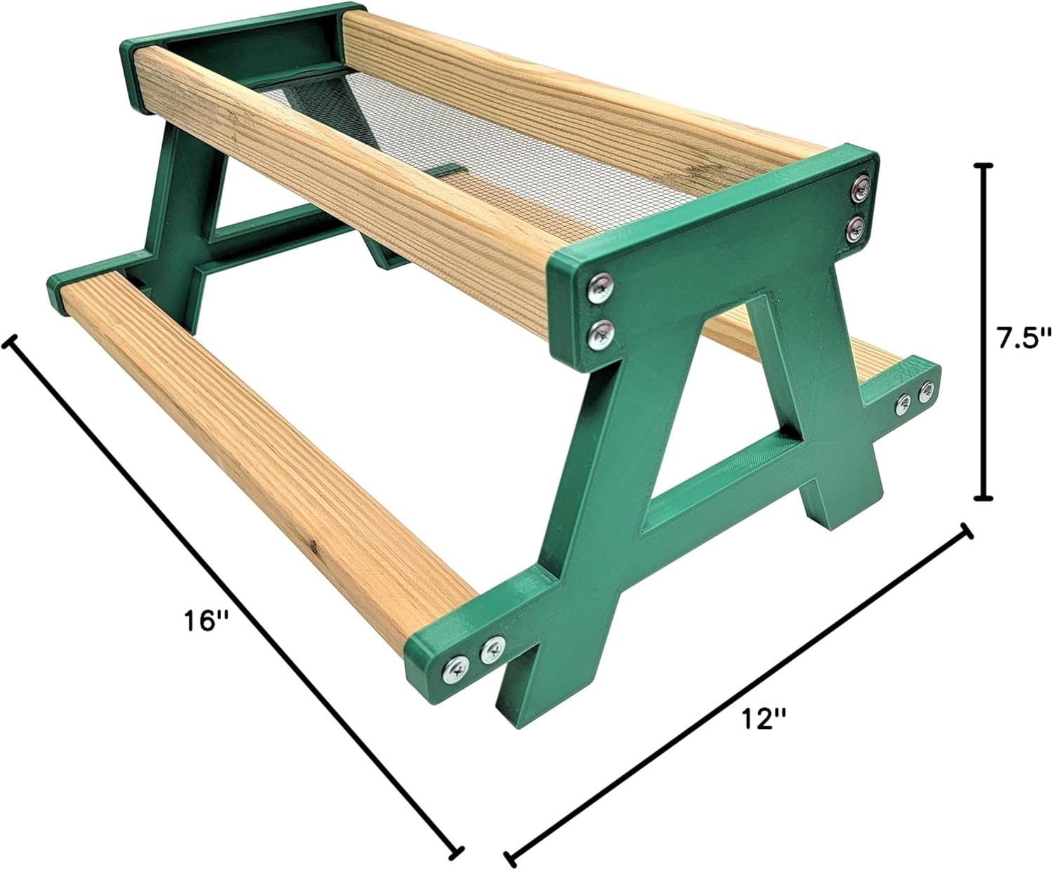 RITE FARM PRODUCTS 16 INCH Long Chicken Picnic Table Green Poultry Feeder Perch CHICKNIC