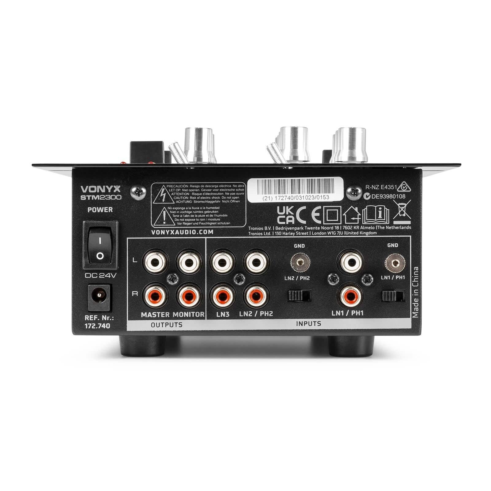 Vonyx STM-2300 Table de Mixage 2 Canaux - Entrée RCA Phono/Ligne Commutable, Sortie principale RCA et Sortie Casque, Egaliseur 3 Bandes sur les Canaux, Egaliseur 2 Bandes Mic, Idéal pour DJ Mobile