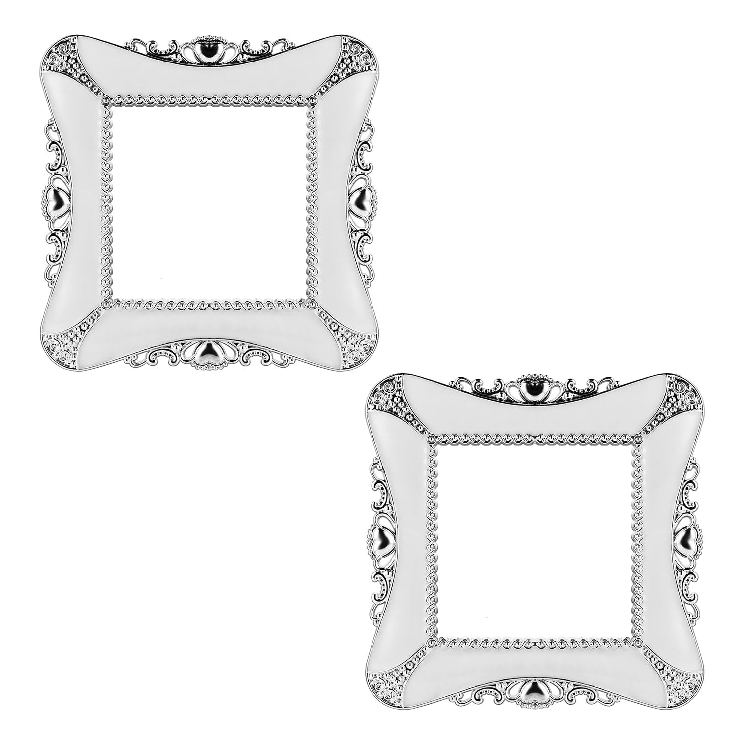 Gaomumu 2PCS White Switch Wall Stickers, Square Plastic Switch Surround Protective Cover Plate Rhinestone Wall Socket Stickers, Adhesive Decorative Surrounds for Switches & Sockets