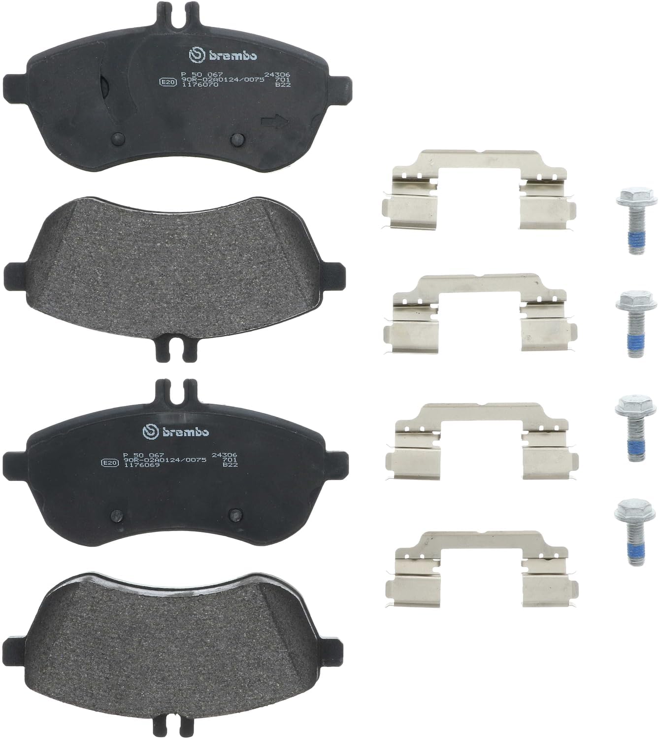 Brembo P50067 Low-Met Front Disc Brake Pad Set MERCEDES-BENZ/MERCEDES-BENZ (BBDC) OE# 0074205520